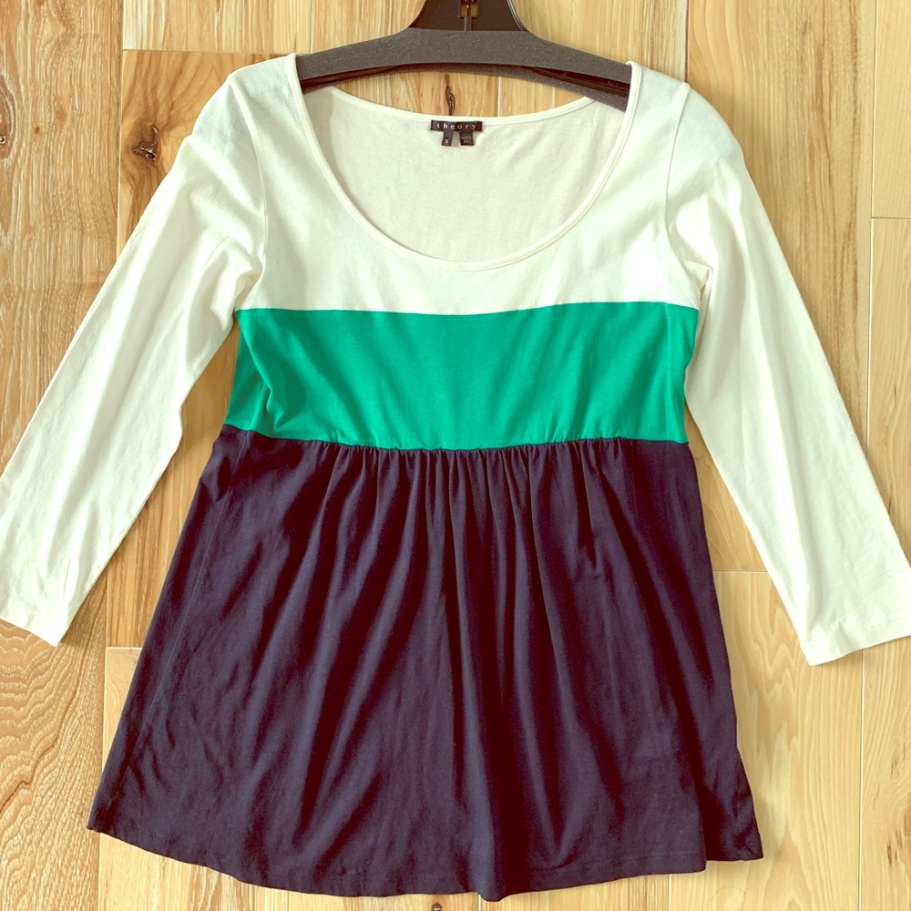 Theory Colorblock Peplum Top, Size S